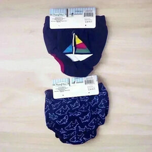 2-Baby Boutique Diaper Covers Sailboat And Shark Design Blue 0-12 Months